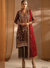 Nayab By Myeesha Embroidered Chiffon Unstitched 3 Piece Suit - MY23NF 01 YAQOOT