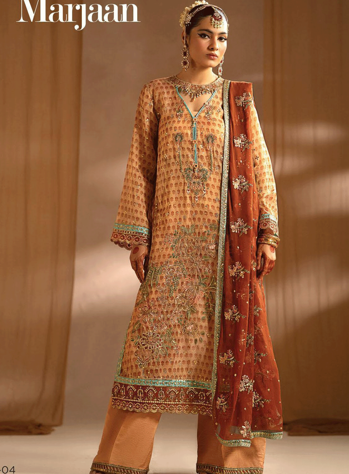 Nayab By Myeesha Embroidered Missouri Unstitched 3 Piece Suit - MY23NF 04 MARJAAN Nayab By Myeesha Embroidered Missouri Unstitched 3 Piece Suit - MY23NF 04 MARJAAN