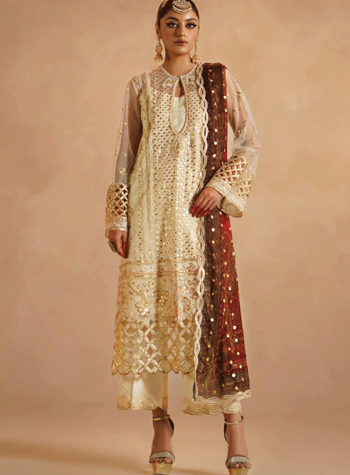Nayab By Myeesha Embroidered Net Unstitched 3 Piece Suit - MY23NF 03 DUR-E-NAJAF Nayab By Myeesha Embroidered Net Unstitched 3 Piece Suit - MY23NF 03 DUR-E-NAJAF
