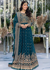 Azure Embroidered Chiffon Unstitched 3 Piece Suit - 09