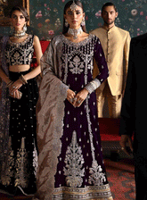 Niloufer By Mushq Embroidered Velvet Unstitched 3 Piece Suit - MQ23NV MV23-02 SHIRIN