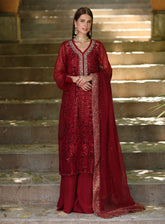 Noor By Saadia Asad Embroidered Chiffon Unstitched 3 Piece Suit - 03 SIRENA
