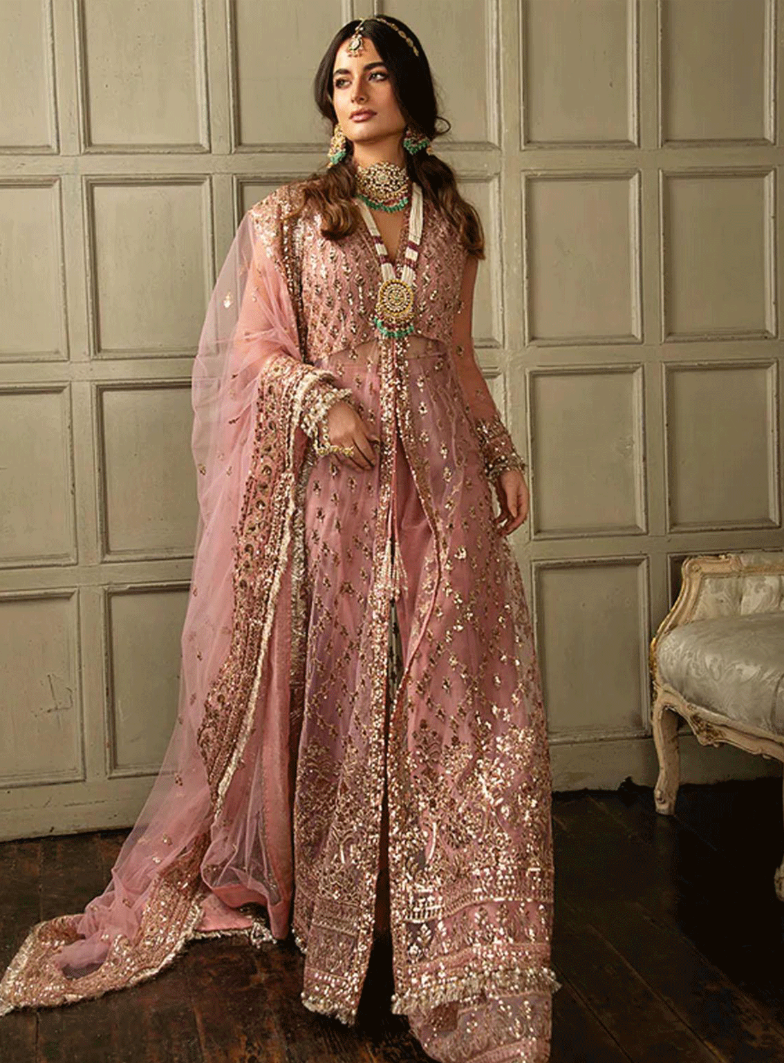 Nur By Sobia Nazir Embroidered Net Unstitched 3 Piece Suit - 03 Nur By Sobia Nazir Embroidered Net Unstitched 3 Piece Suit - 03