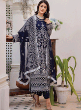 Pareesha By Humdum Embroidered Chiffon Unstitched 3 Piece Suits - HD23PC 01