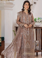 Pareesha By Humdum Embroidered Chiffon Unstitched 3 Piece Suits - HD23PC 04