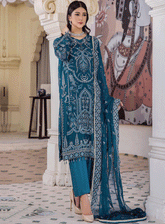 Pareesha By Humdum Embroidered Chiffon Unstitched 3 Piece Suits - HD23PC 08