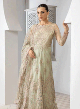 Pareesia by Zarif Embroidered Net Unstitched 3 Piece Suit - ZP-03 SEAFOAM