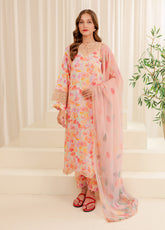 Printed Essentials by Farasha Embroidered Lawn 3 Piece Unstitched Suit FSH24 FPE-02 ETHNIC DEW