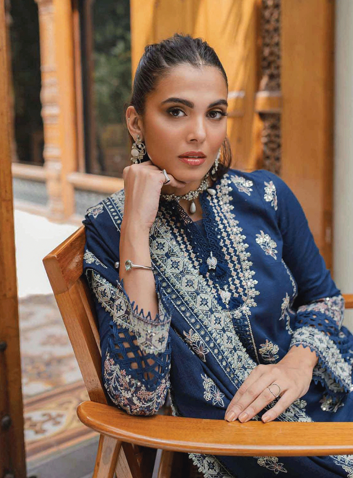 Qalamkar Embroidered Khaddar Unstitched 3 Piece Suit - 5 ROMINA Qalamkar Embroidered Khaddar Unstitched 3 Piece Suit - 5 ROMINA