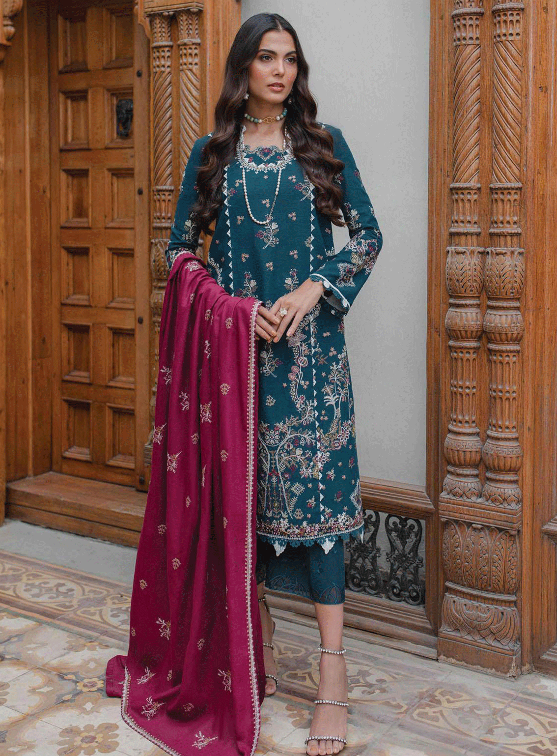 Qalamkar Embroidered Khaddar Unstitched 3 Piece Suit - 6 CALISTA Qalamkar Embroidered Khaddar Unstitched 3 Piece Suit - 6 CALISTA