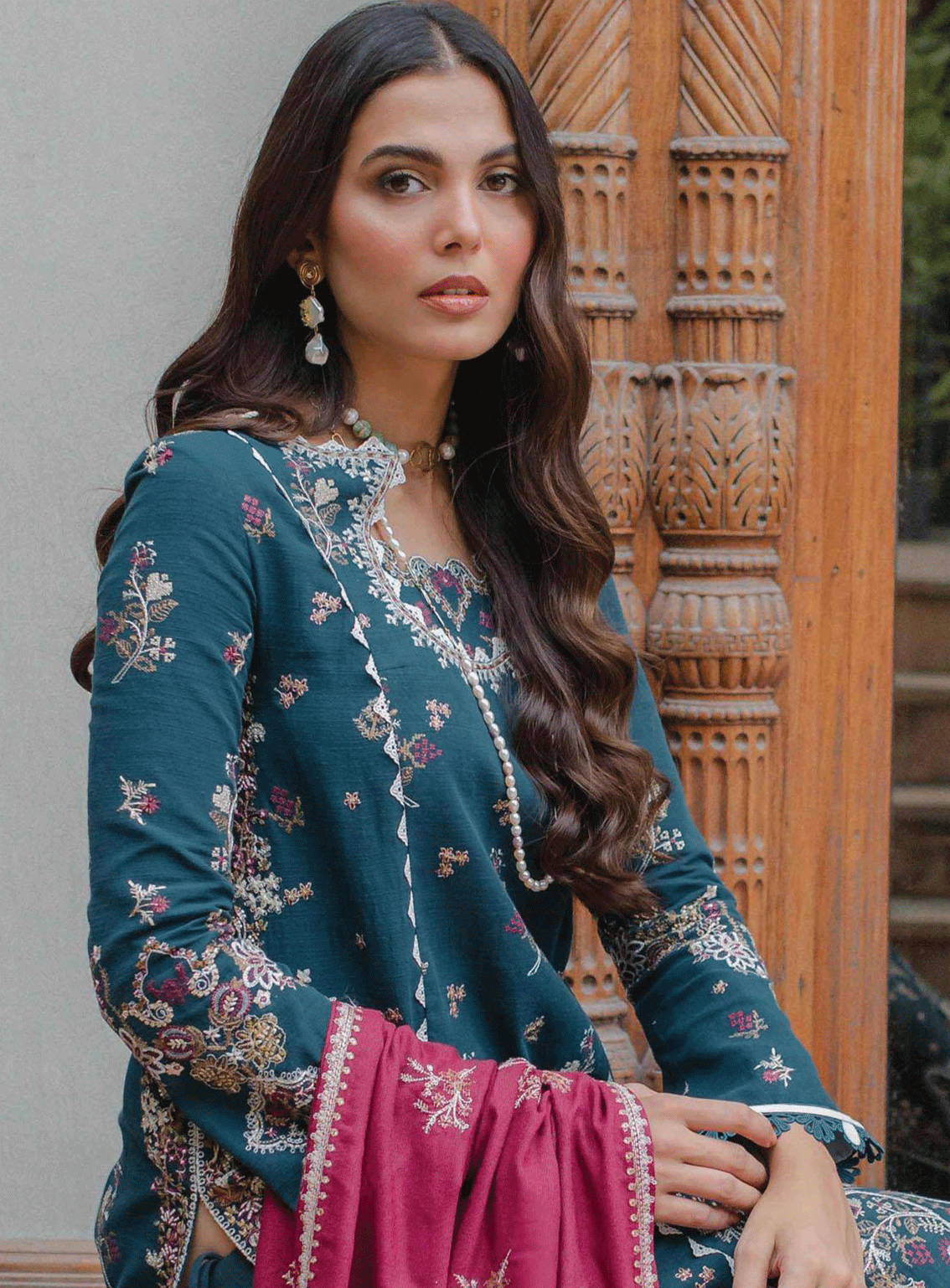 Qalamkar Embroidered Khaddar Unstitched 3 Piece Suit - 6 CALISTA Qalamkar Embroidered Khaddar Unstitched 3 Piece Suit - 6 CALISTA