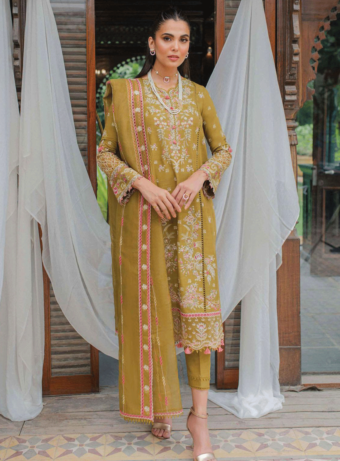 Qalamkar Embroidered Linen Unstitched 3 Piece Suit - 2 IMANI Qalamkar Embroidered Linen Unstitched 3 Piece Suit - 2 IMANI
