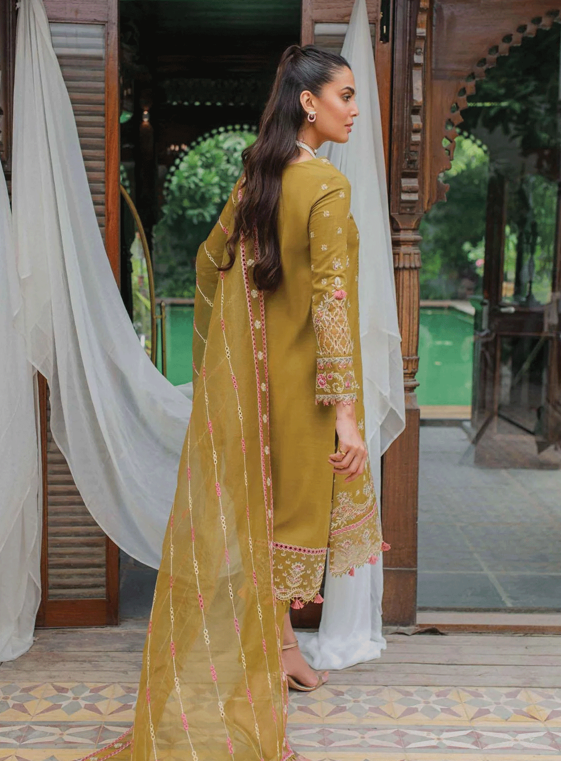 Qalamkar Embroidered Linen Unstitched 3 Piece Suit - 2 IMANI Qalamkar Embroidered Linen Unstitched 3 Piece Suit - 2 IMANI