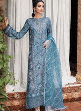 RajBari Embroidered Cotton Silk Unstitched 3 Piece Suit - RB22FW 5B