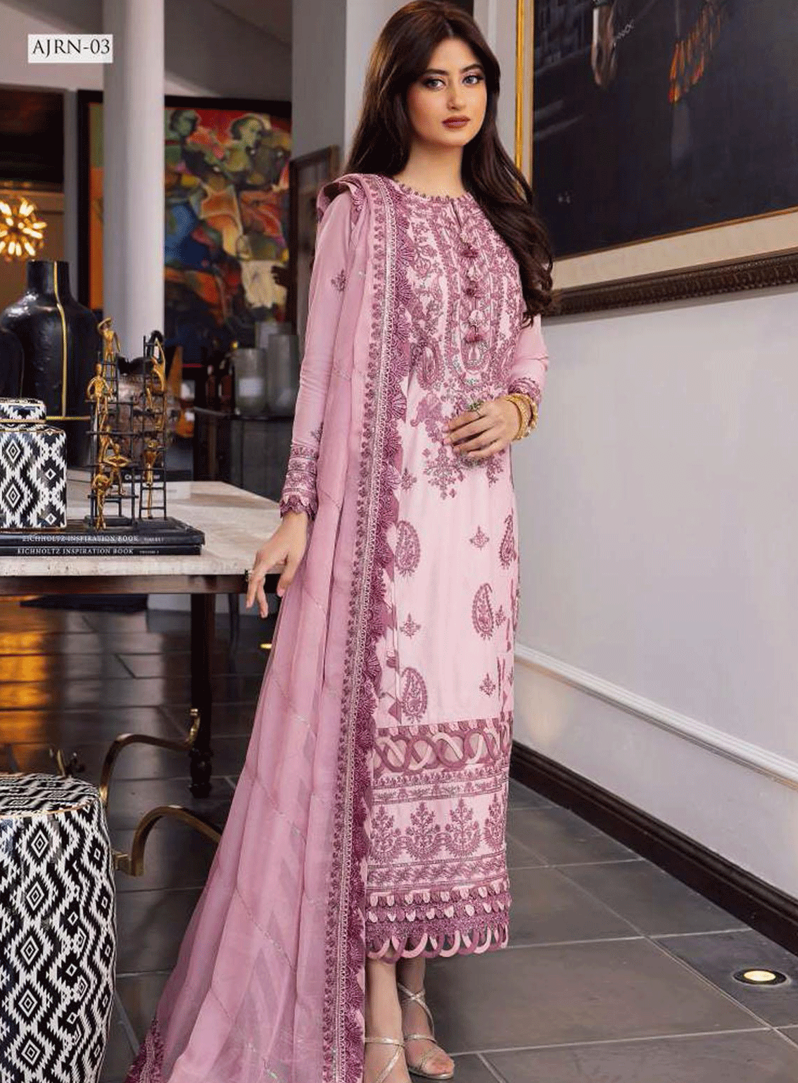 Rang-e-Noor By Asim Jofa Embroidered Paper Cotton Unstitched 3 Piece Suit - AJRN-03 Rang-e-Noor By Asim Jofa Embroidered Paper Cotton Unstitched 3 Piece Suit - AJRN-03