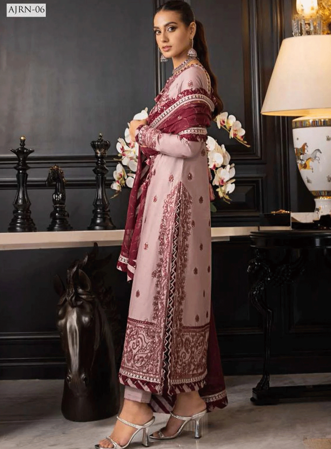 Rang-e-Noor By Asim Jofa Embroidered Lawn Silk Unstitched 3 Piece Suit - AJRN-06 Rang-e-Noor By Asim Jofa Embroidered Lawn Silk Unstitched 3 Piece Suit - AJRN-06