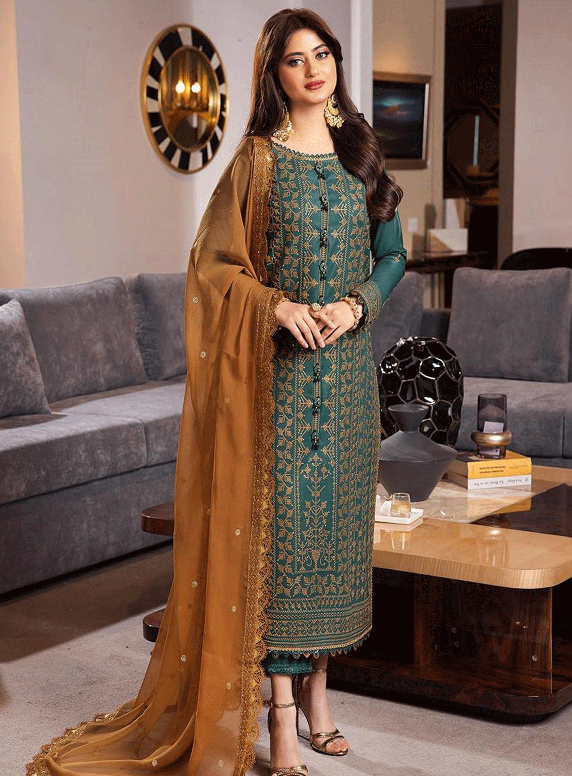 Rang-E-Noor By Asim Jofa Embroidered Lawn Silk Unstitched 3 Piece Suit - AJRN-11 Rang-E-Noor By Asim Jofa Embroidered Lawn Silk Unstitched 3 Piece Suit - AJRN-11