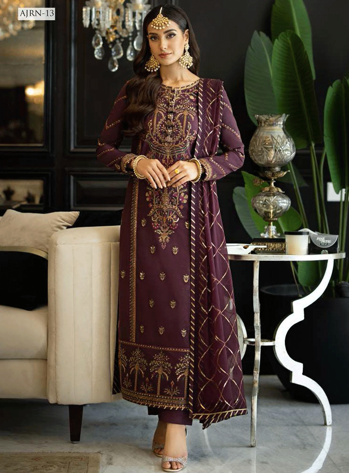 Rang-E-Noor By Asim Jofa Embroidered Lawn Silk Unstitched 3 Piece Suit - AJRN-13 Rang-E-Noor By Asim Jofa Embroidered Lawn Silk Unstitched 3 Piece Suit - AJRN-13