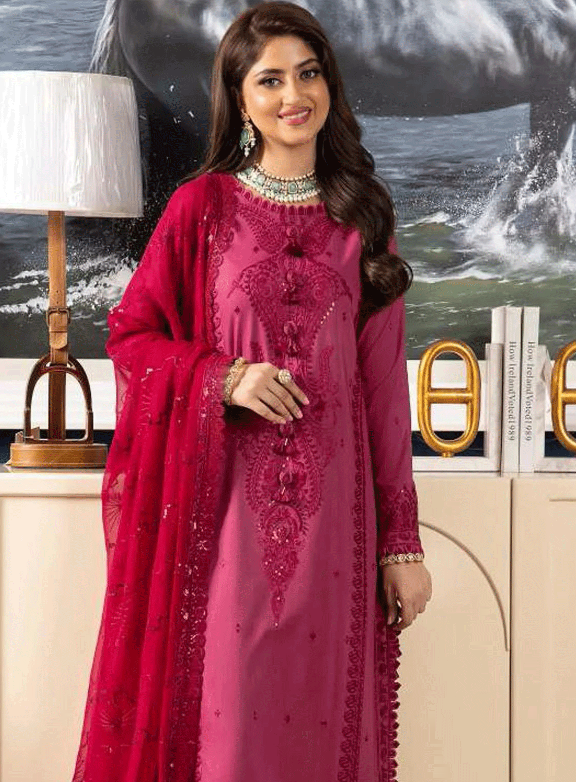 Rang-E-Noor By Asim Jofa Embroidered Lawn Silk Unstitched 3 Piece Suit - AJRN-15 Rang-E-Noor By Asim Jofa Embroidered Lawn Silk Unstitched 3 Piece Suit - AJRN-15