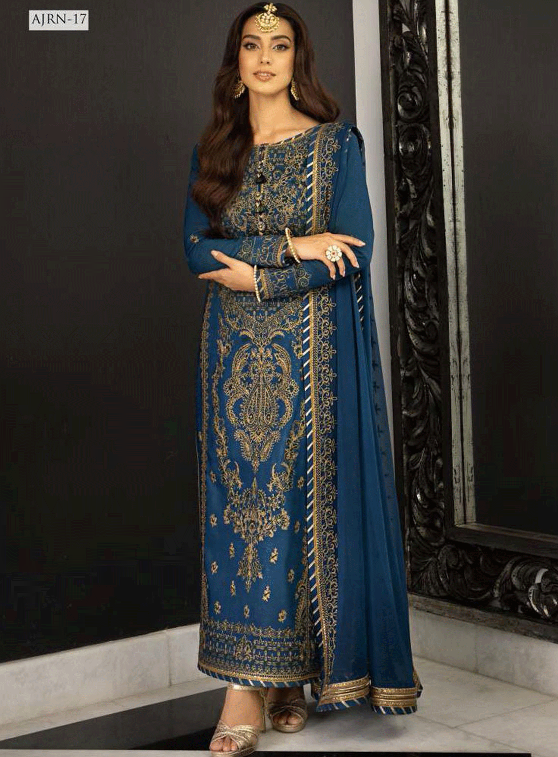 Rang-E-Noor By Asim Jofa Embroidered Lawn Silk Unstitched 3 Piece Suit - AJRN-17 Rang-E-Noor By Asim Jofa Embroidered Lawn Silk Unstitched 3 Piece Suit - AJRN-17