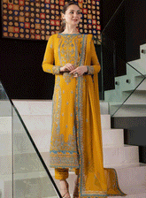 Rang-E-Noor By Asim Jofa Embroidered Lawn Silk Unstitched 3 Piece Suit - AJRN-28