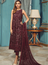 Rangrez By Zarif Embroidered Chiffon Unstitched 3 Piece Suit - ZR-06 IRENE