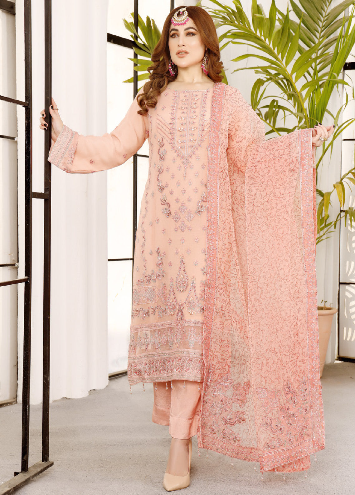 Ranjhana by Schick Luxury Embroidered Chiffon 3 Piece Semi Stitch Suit SDH24RC-02 Ranjhana by Schick Luxury Embroidered Chiffon 3 Piece Semi Stitch Suit SDH24RC-02