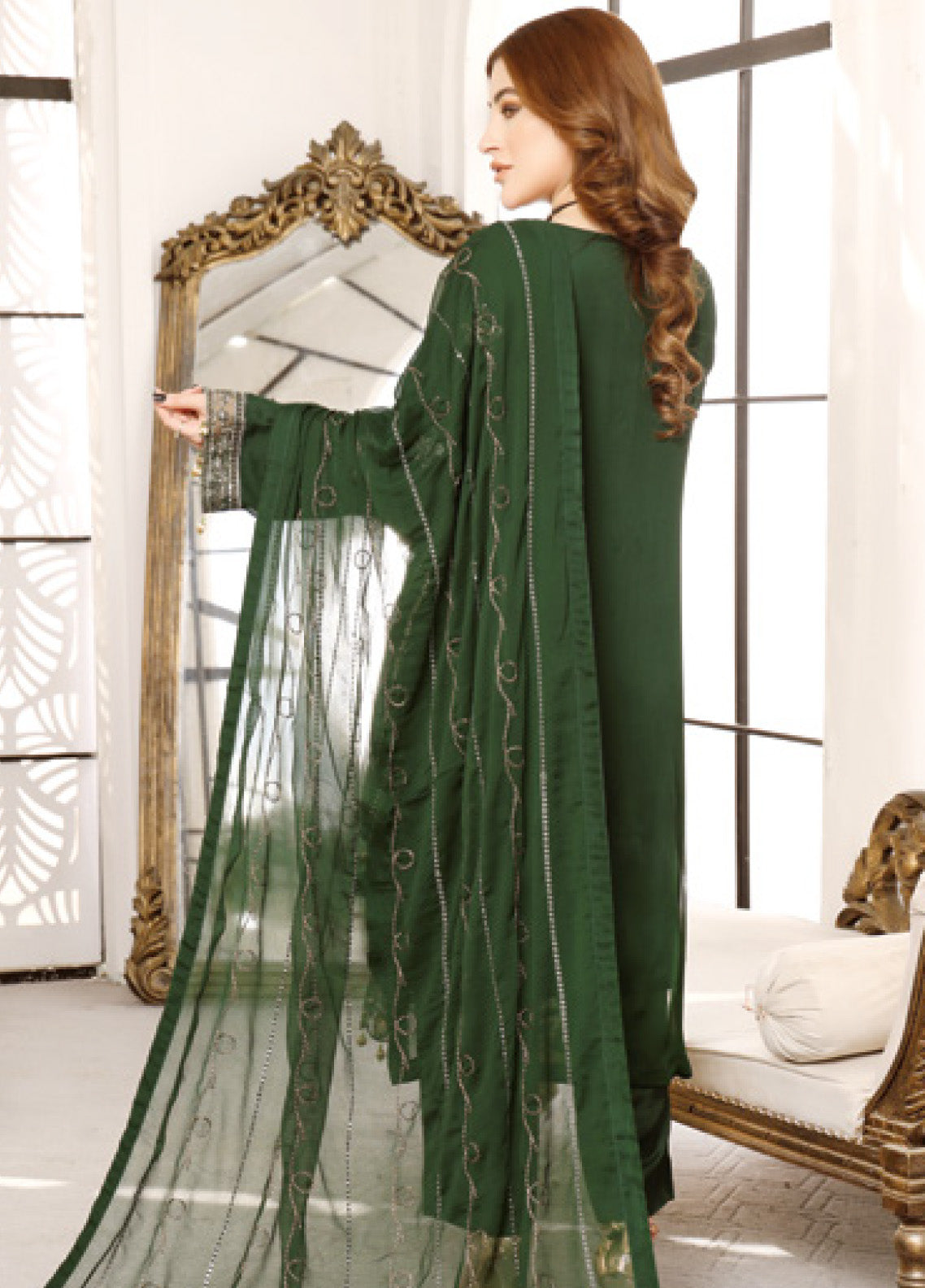 Ranjhana by Schick Luxury Embroidered Chiffon 3 Piece Semi Stitch Suit SDH24RC-03 Ranjhana by Schick Luxury Embroidered Chiffon 3 Piece Semi Stitch Suit SDH24RC-03