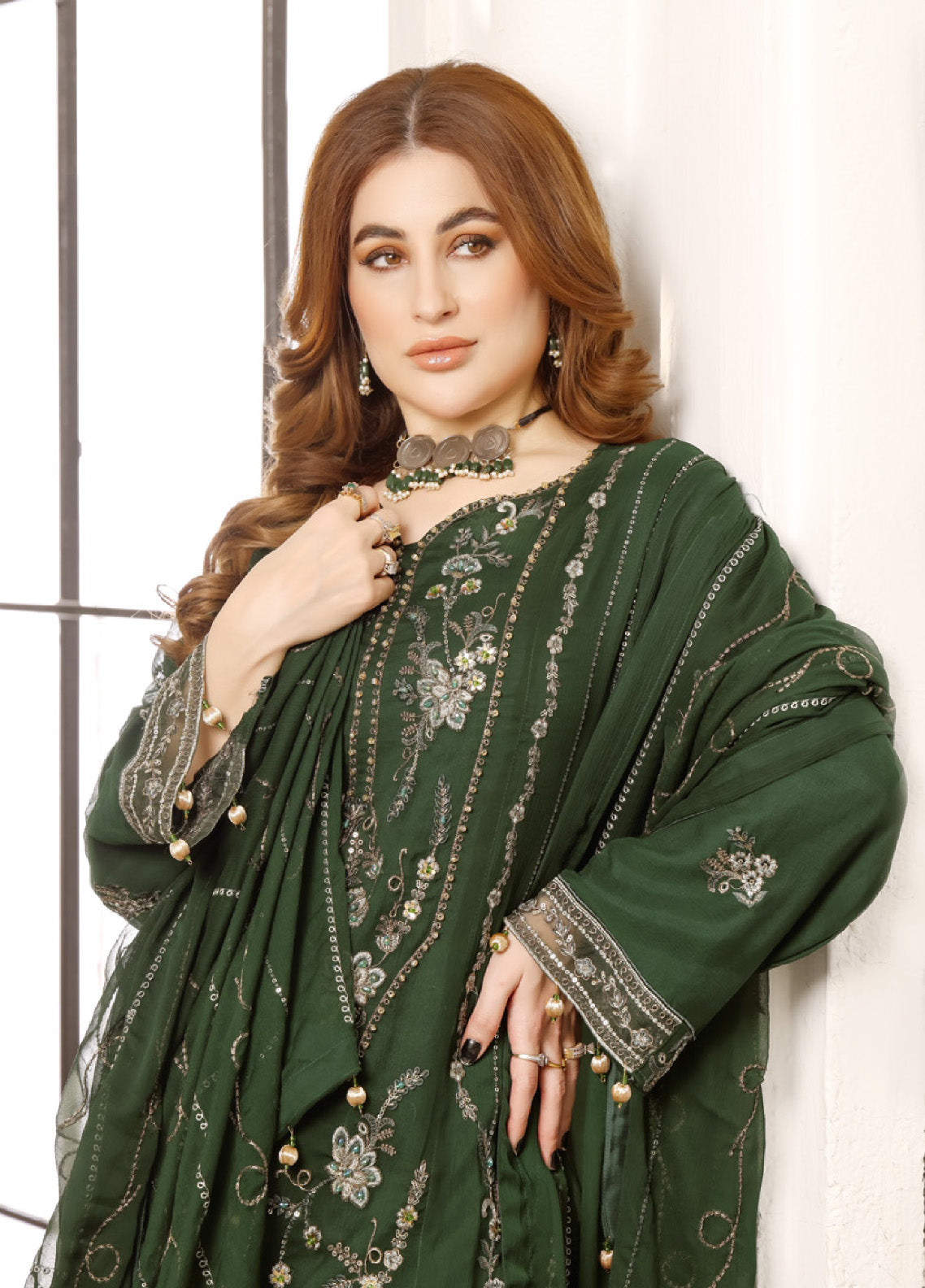 Ranjhana by Schick Luxury Embroidered Chiffon 3 Piece Semi Stitch Suit SDH24RC-03 Ranjhana by Schick Luxury Embroidered Chiffon 3 Piece Semi Stitch Suit SDH24RC-03