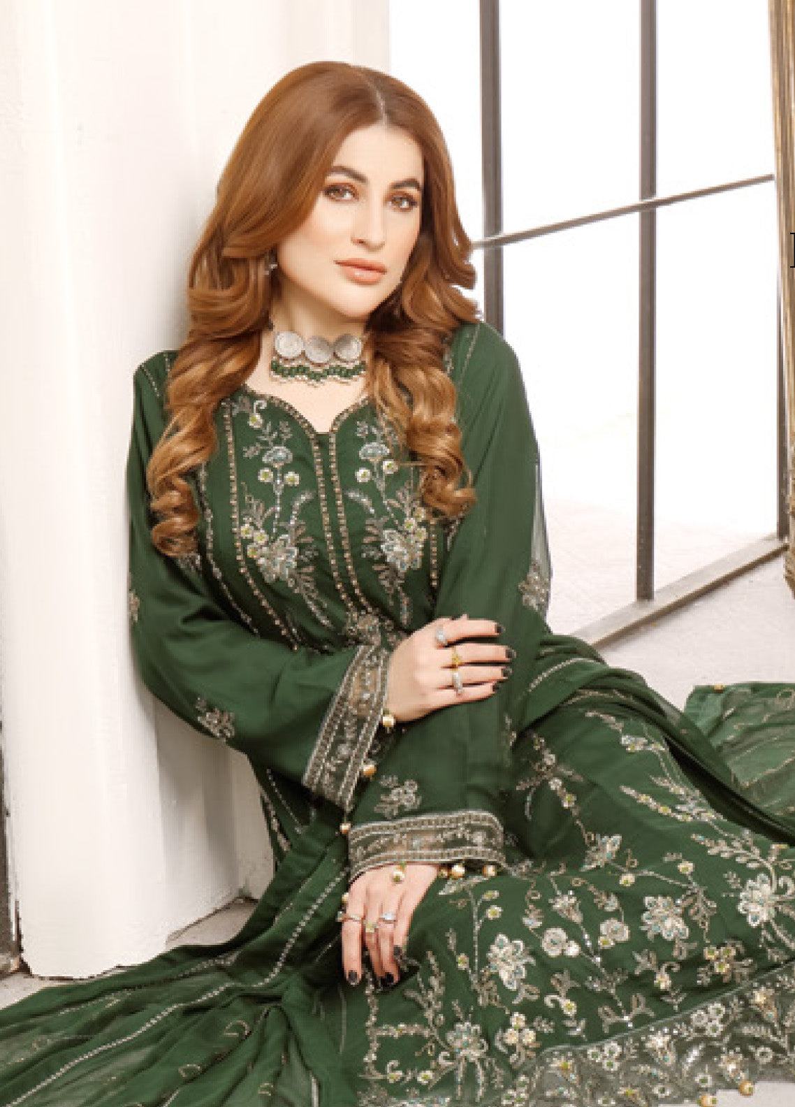 Ranjhana by Schick Luxury Embroidered Chiffon 3 Piece Semi Stitch Suit SDH24RC-03 Ranjhana by Schick Luxury Embroidered Chiffon 3 Piece Semi Stitch Suit SDH24RC-03