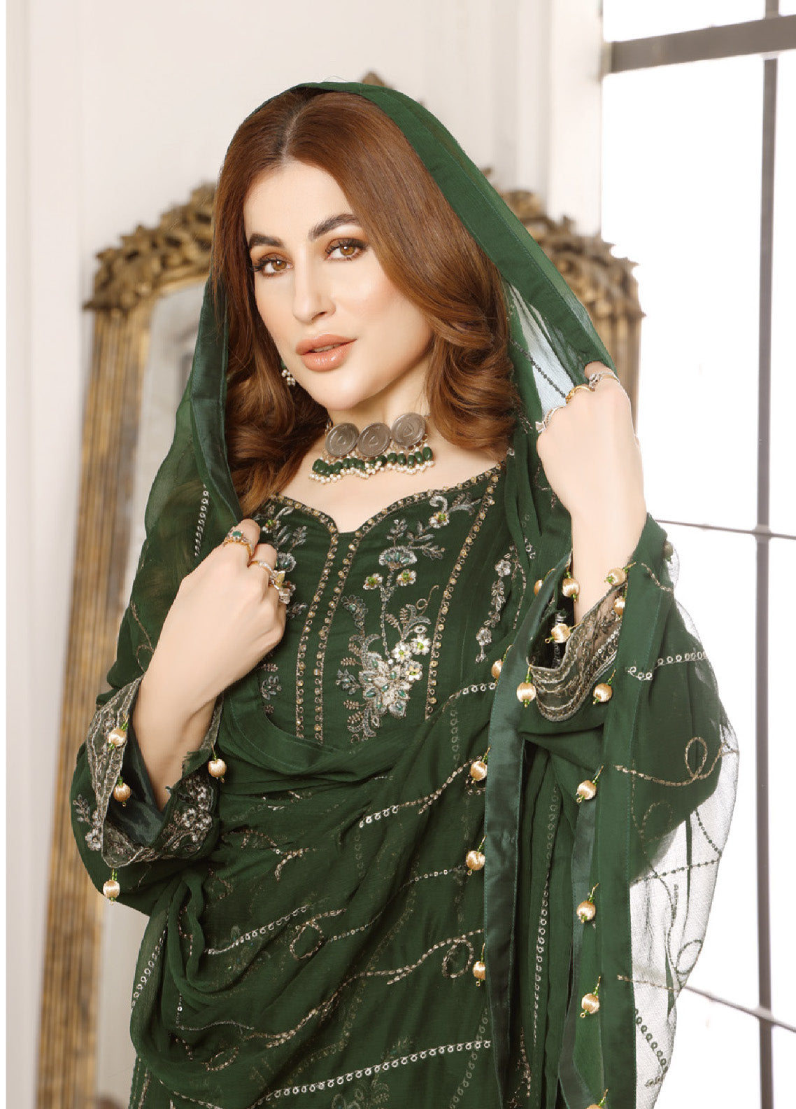 Ranjhana by Schick Luxury Embroidered Chiffon 3 Piece Semi Stitch Suit SDH24RC-03 Ranjhana by Schick Luxury Embroidered Chiffon 3 Piece Semi Stitch Suit SDH24RC-03
