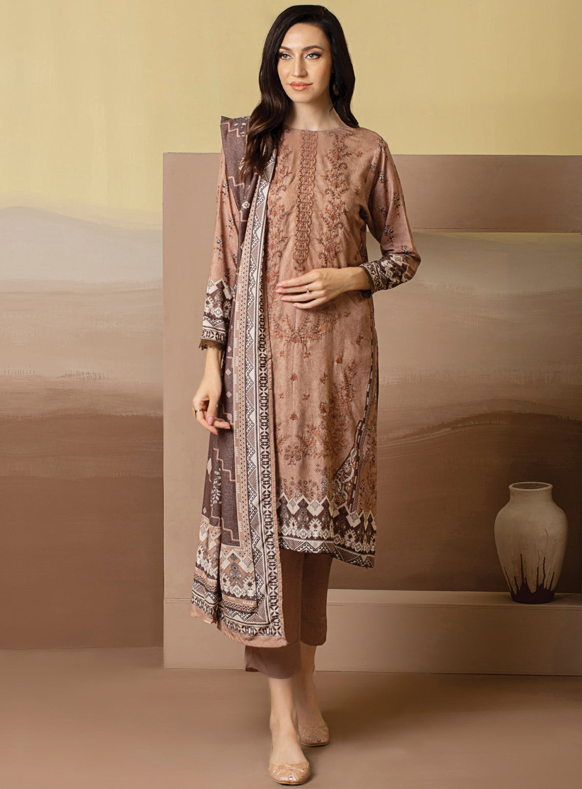 Rashid Textile Embroidered Karandi Unstitched 3 Piece Suit - 8212 Rashid Textile Embroidered Karandi Unstitched 3 Piece Suit - 8212