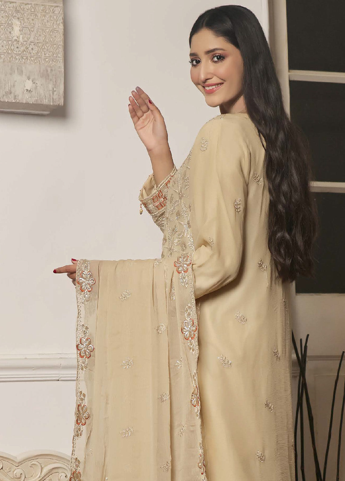 Rashq By Justuju Embroidered Chiffon Stitched 3 Piece Suit - JU24RQ 05 Rashq By Justuju Embroidered Chiffon Stitched 3 Piece Suit - JU24RQ 05
