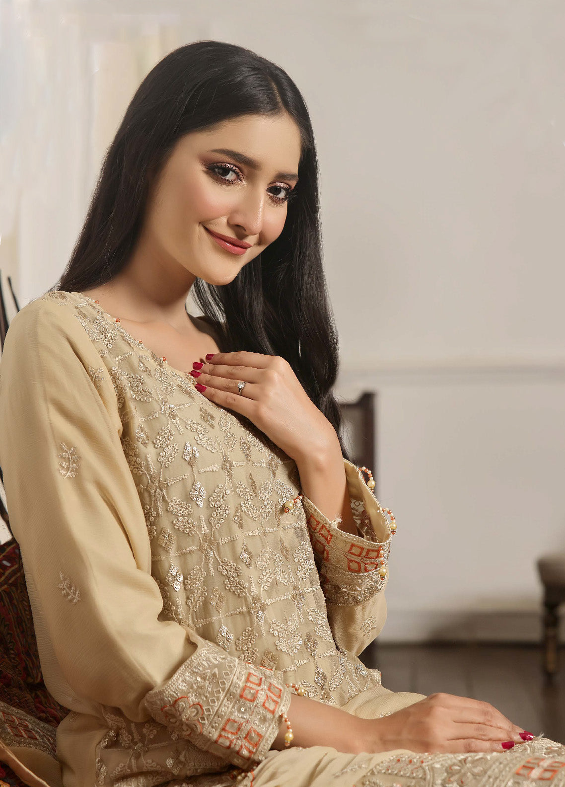 Rashq By Justuju Embroidered Chiffon Stitched 3 Piece Suit - JU24RQ 05 Rashq By Justuju Embroidered Chiffon Stitched 3 Piece Suit - JU24RQ 05