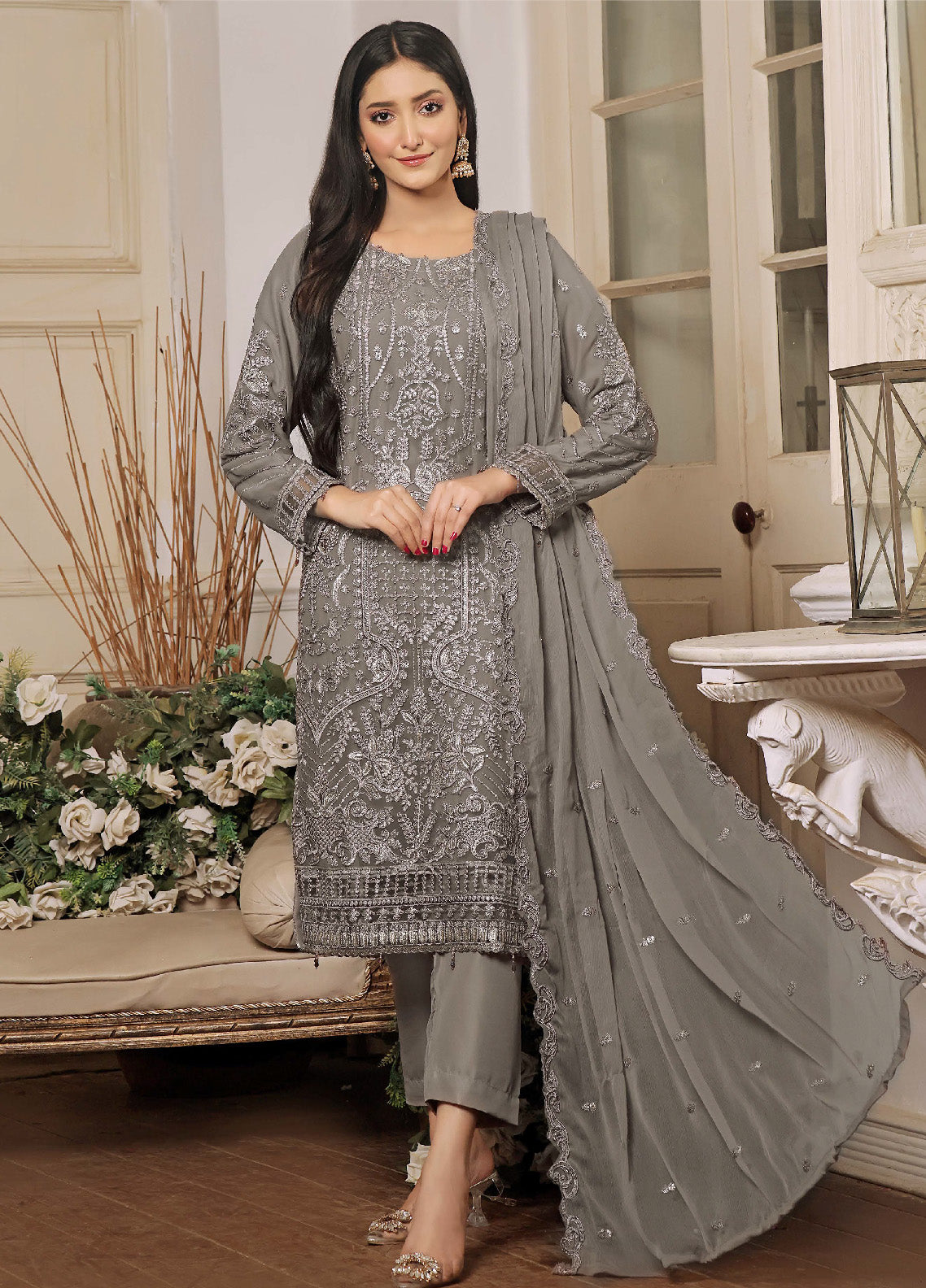 Rashq By Justuju Embroidered Chiffon Stitched 3 Piece Suit - JU24RQ 06 Rashq By Justuju Embroidered Chiffon Stitched 3 Piece Suit - JU24RQ 06