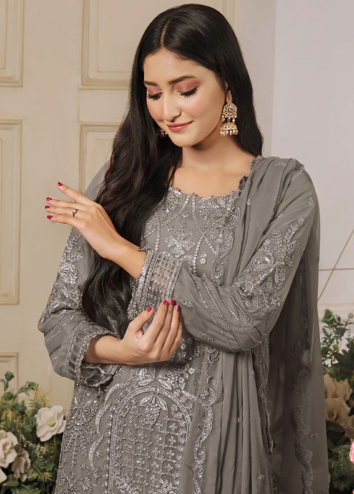 Rashq By Justuju Embroidered Chiffon Stitched 3 Piece Suit - JU24RQ 06 Rashq By Justuju Embroidered Chiffon Stitched 3 Piece Suit - JU24RQ 06