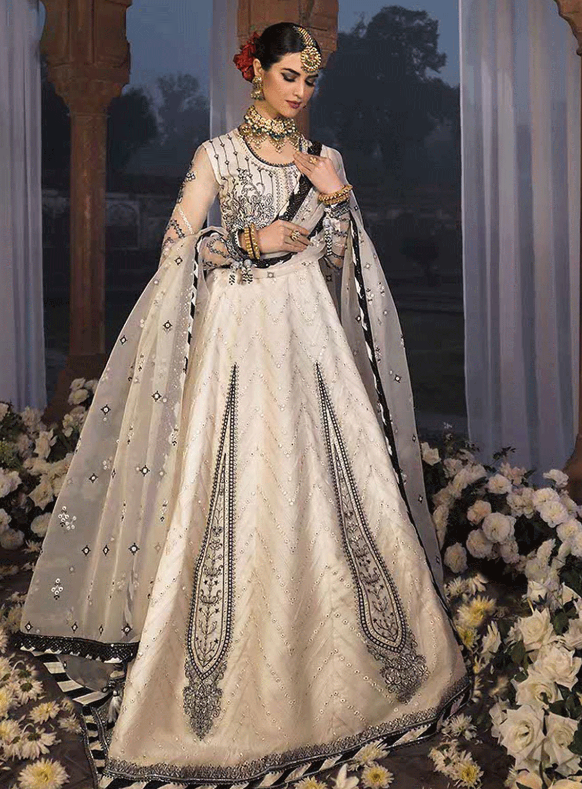 Rasm By Asim Jofa Embroidered Organza Unstitched 3 Piece Suit - AJ22RW AJR06 Rasm By Asim Jofa Embroidered Organza Unstitched 3 Piece Suit - AJ22RW AJR06