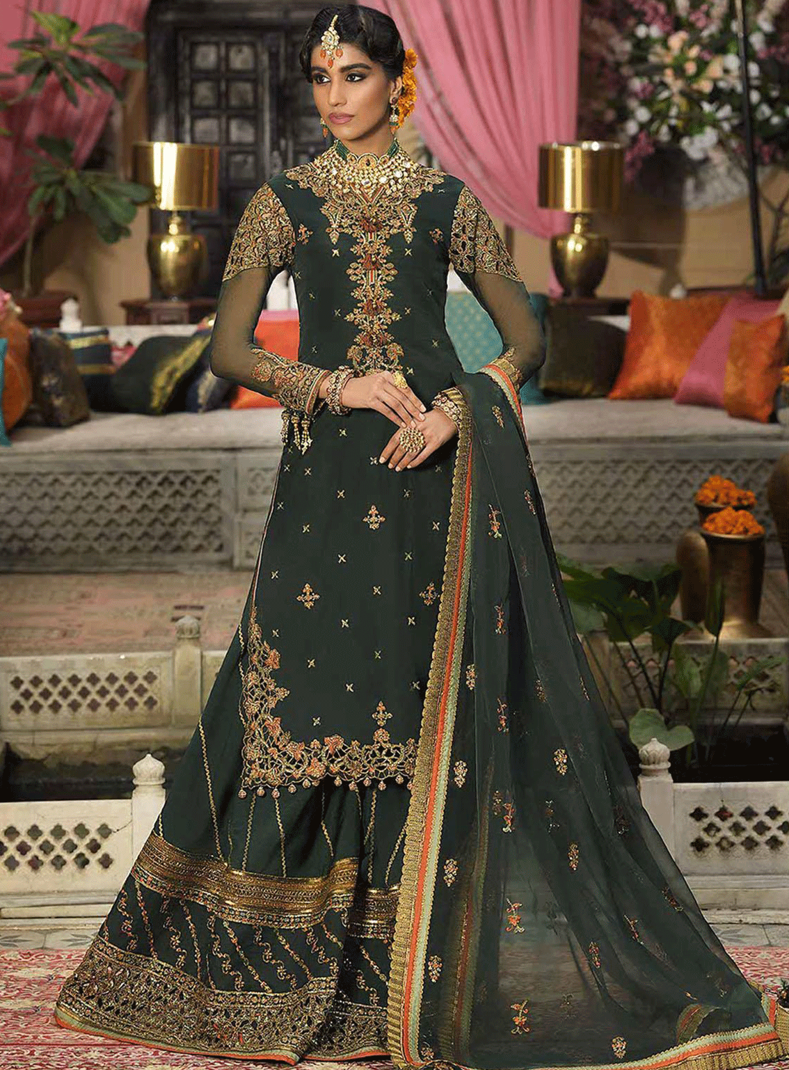 Rasm By Asim Jofa Embroidered Organza Unstitched 3 Piece Suit - AJ22RW AJR10 Rasm By Asim Jofa Embroidered Organza Unstitched 3 Piece Suit - AJ22RW AJR10