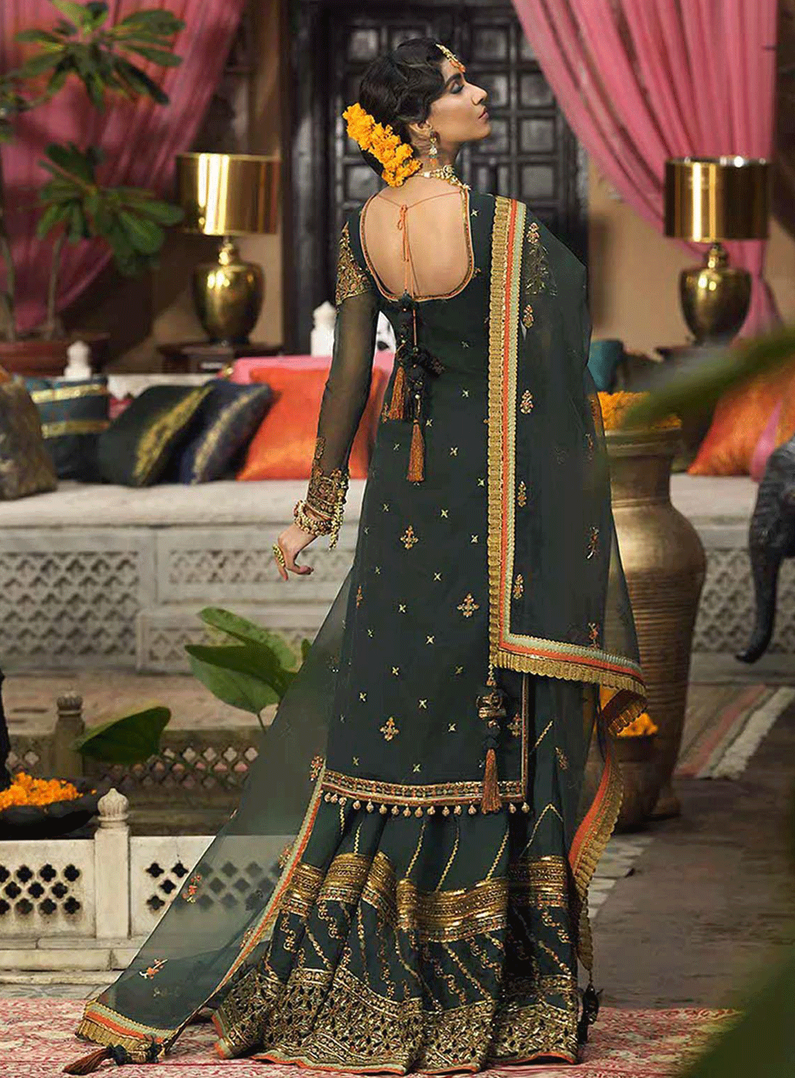 Rasm By Asim Jofa Embroidered Organza Unstitched 3 Piece Suit - AJ22RW AJR10 Rasm By Asim Jofa Embroidered Organza Unstitched 3 Piece Suit - AJ22RW AJR10