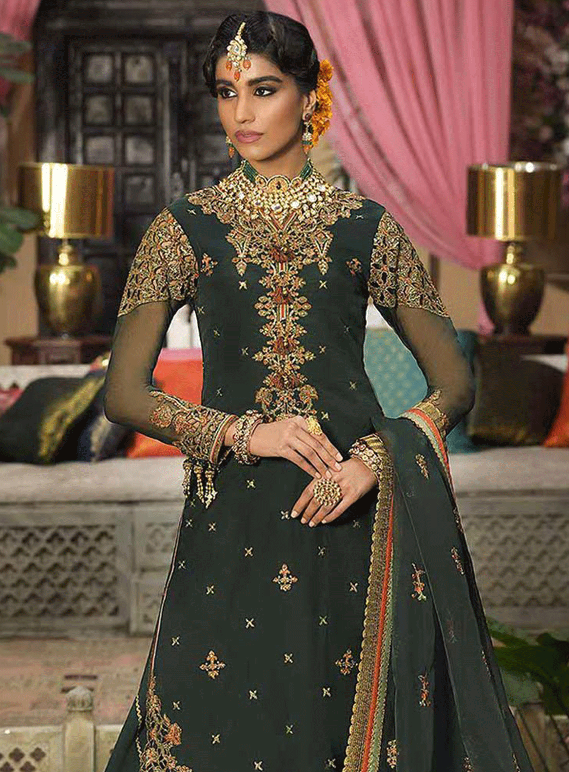 Rasm By Asim Jofa Embroidered Organza Unstitched 3 Piece Suit - AJ22RW AJR10 Rasm By Asim Jofa Embroidered Organza Unstitched 3 Piece Suit - AJ22RW AJR10