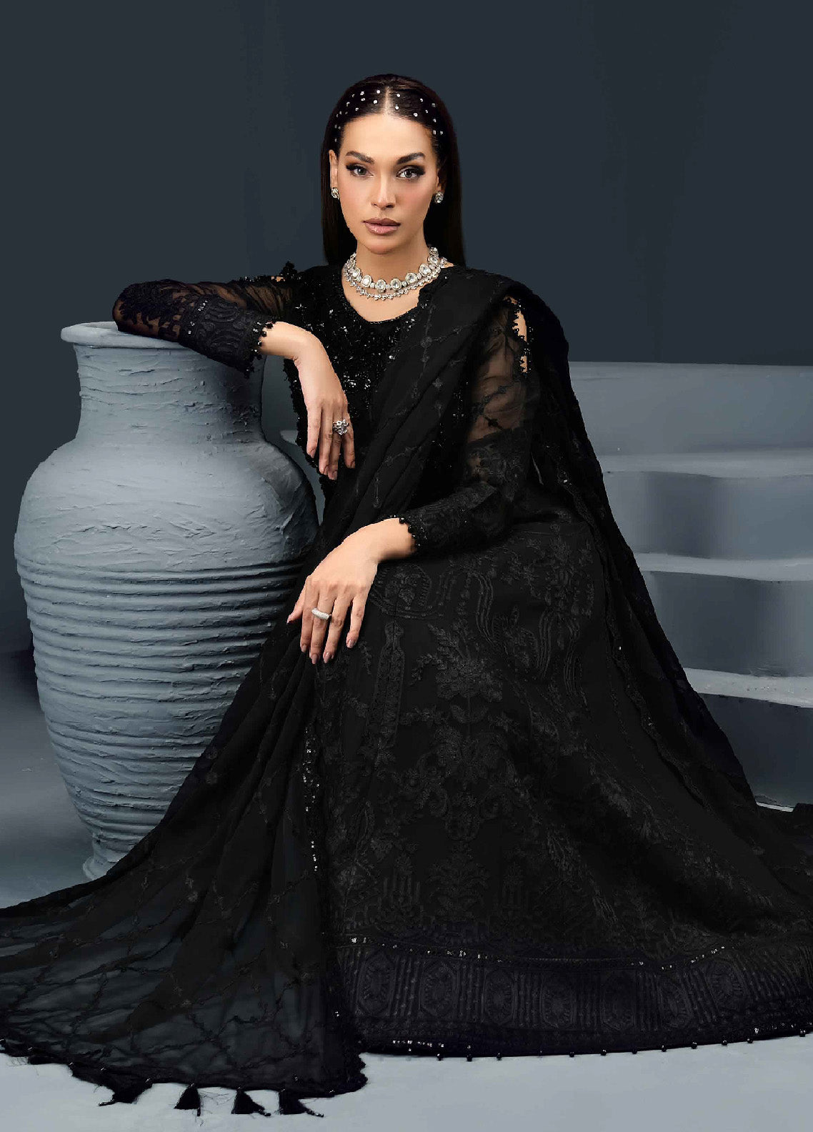 Reena By Alizeh Fashion Embroidered Chiffon 3 Piece Unstitched Suits - AFB24R D-05 ZOHREH Reena By Alizeh Fashion Embroidered Chiffon 3 Piece Unstitched Suits - AFB24R D-05 ZOHREH