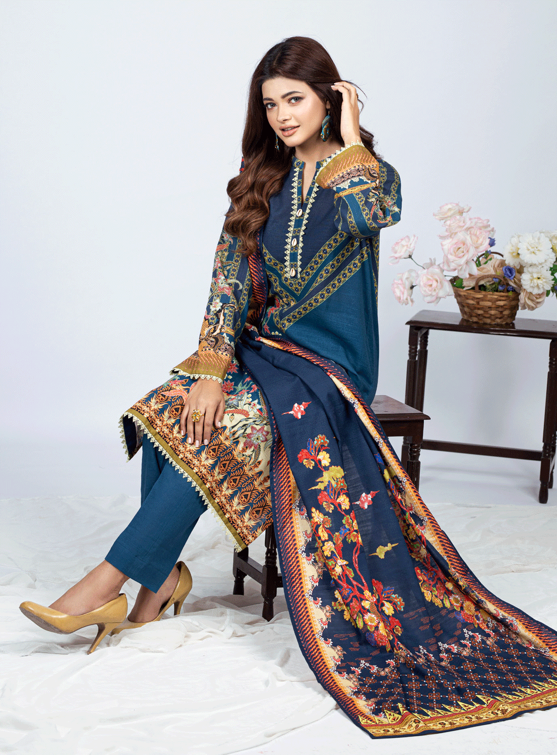 Regalia By Gul Ahmed Printed Khaddar Unstitched 3 Piece Suit