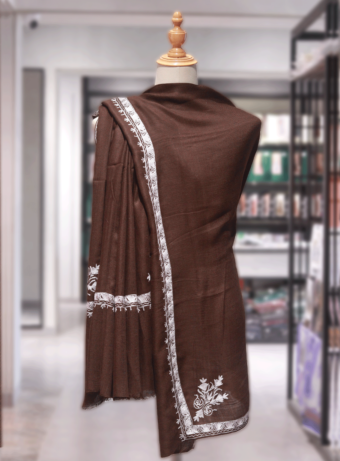 Royal Fashion Embroidered Woolen Shawl - RF23SH A6AN058-1 Royal Fashion Embroidered Woolen Shawl - RF23SH A6AN058-1