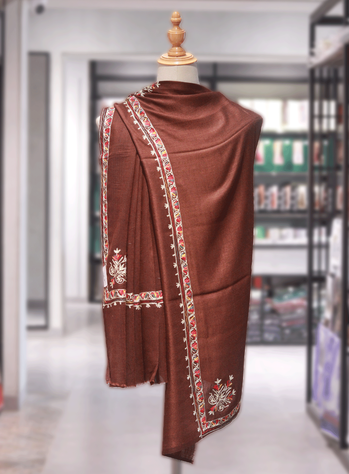 Royal Fashion Embroidered Woolen Shawl - RF23SH A6AN058-3 Royal Fashion Embroidered Woolen Shawl - RF23SH A6AN058-3