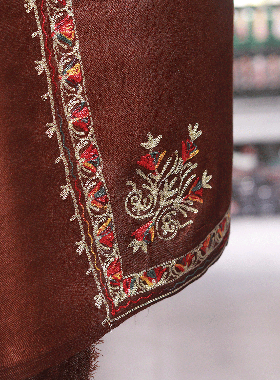 Royal Fashion Embroidered Woolen Shawl - RF23SH A6AN058-3 Royal Fashion Embroidered Woolen Shawl - RF23SH A6AN058-3