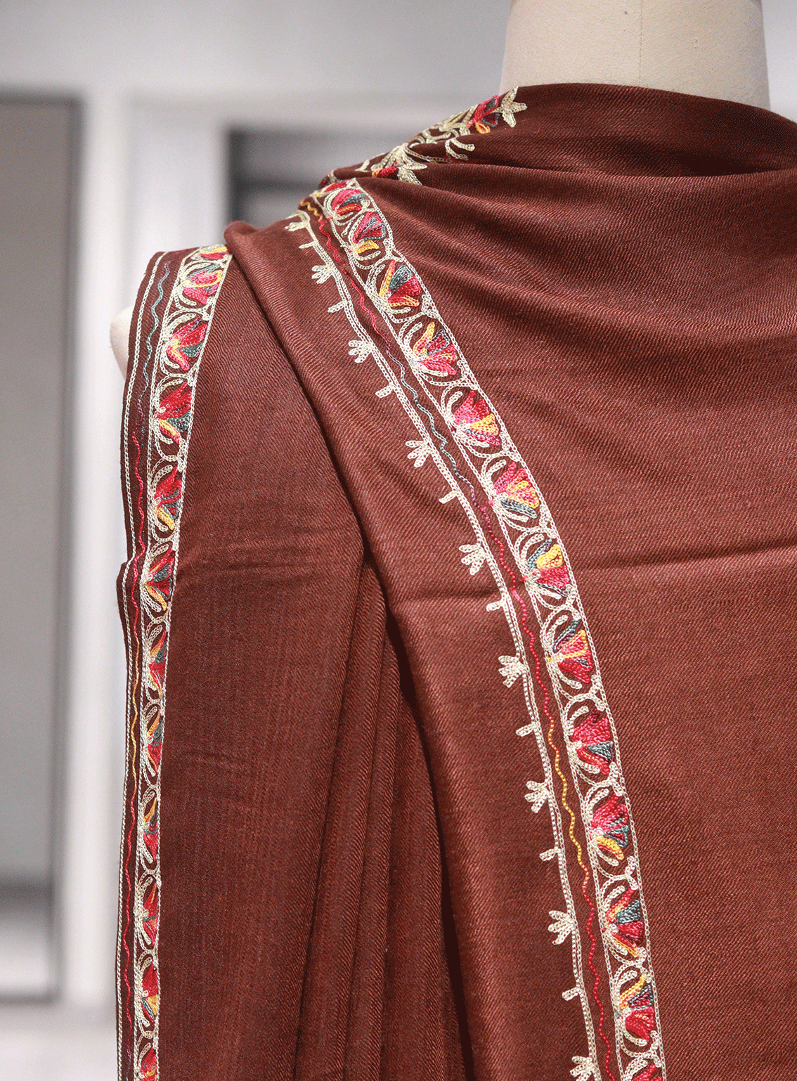 Royal Fashion Embroidered Woolen Shawl - RF23SH A6AN058-3 Royal Fashion Embroidered Woolen Shawl - RF23SH A6AN058-3