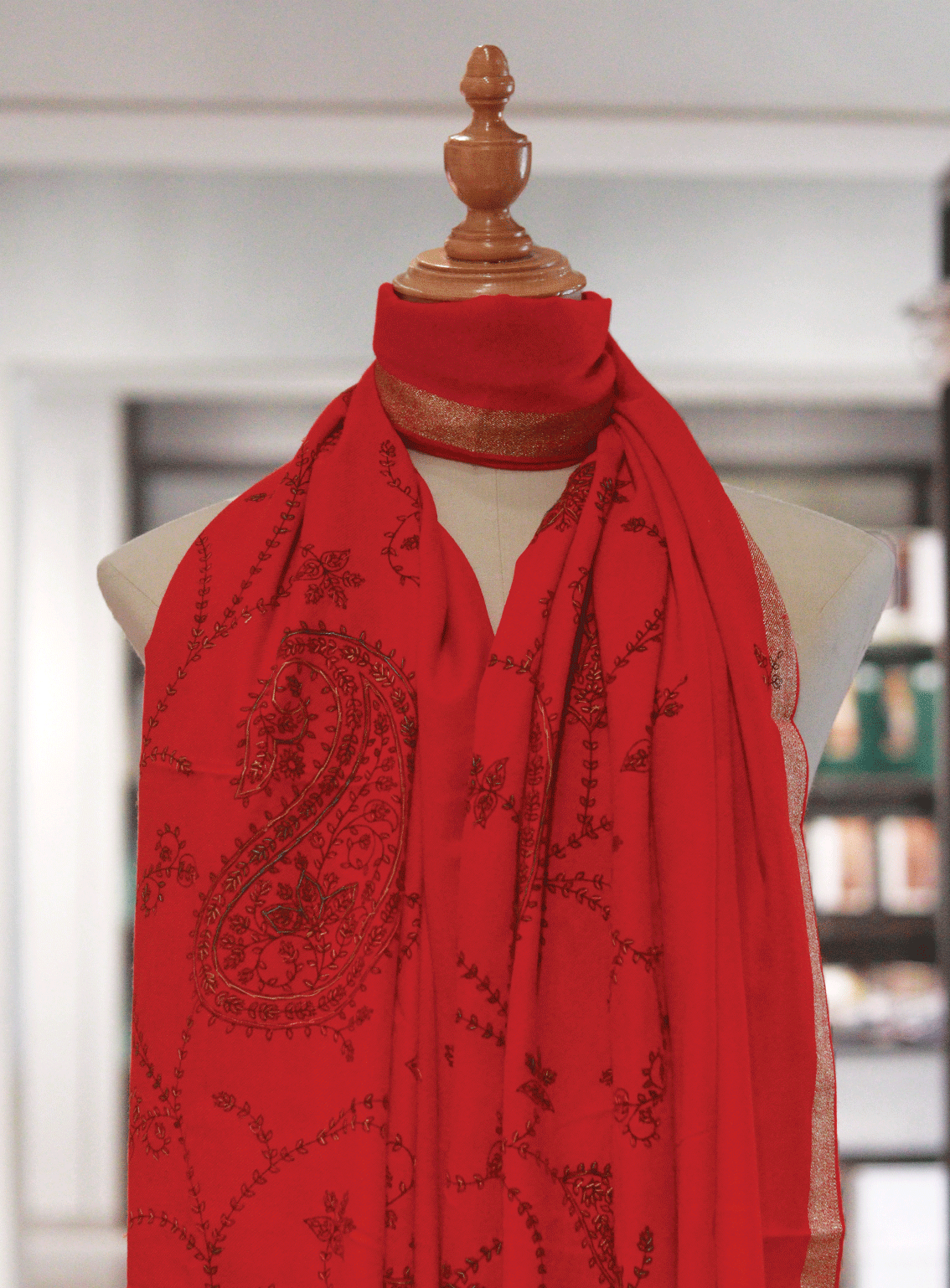 Royal Fashion Embroidered Woolen Shawl - RF23SH A6JS004 Royal Fashion Embroidered Woolen Shawl - RF23SH A6JS004