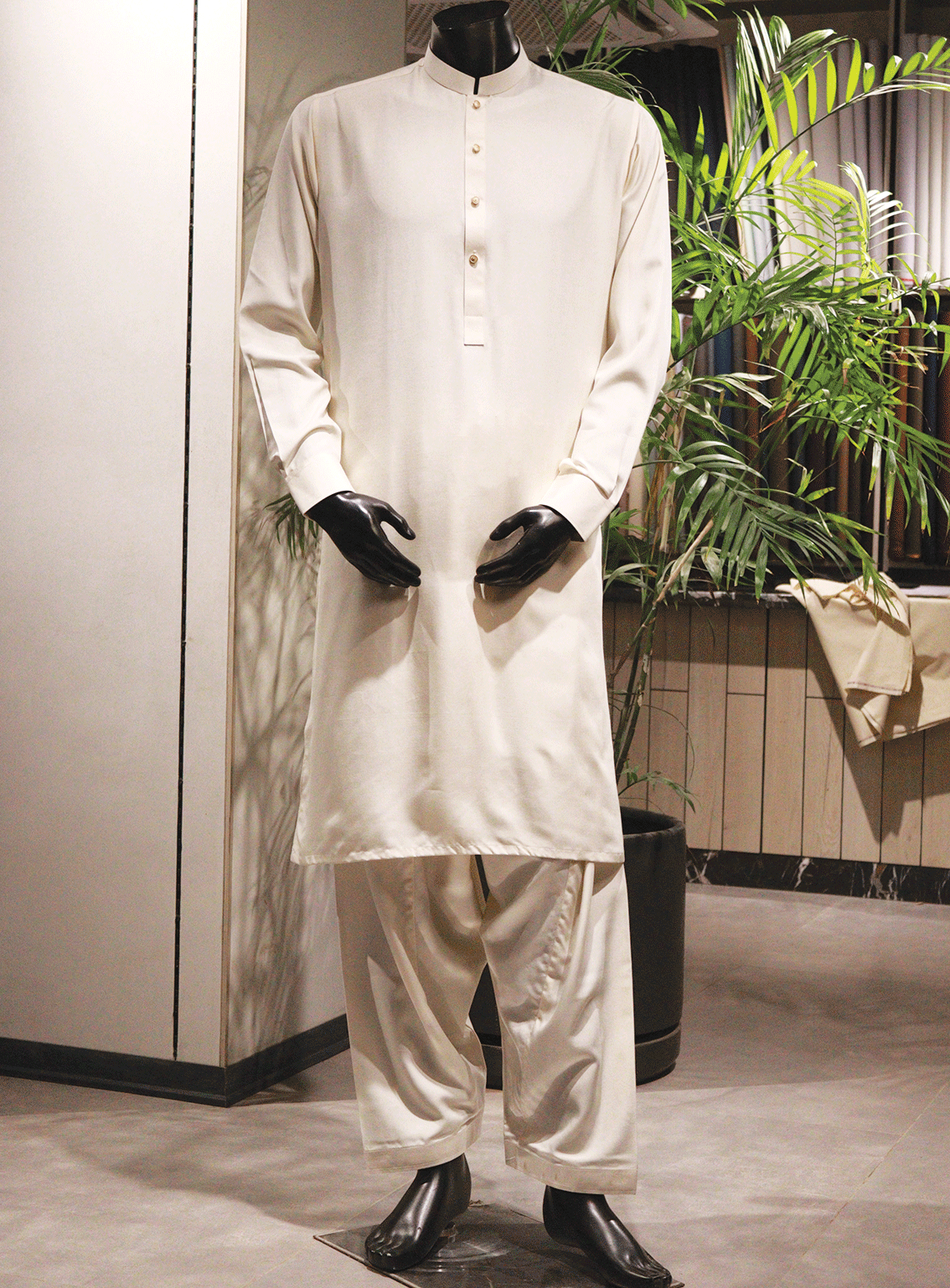 Sami Saeed Plain Boski Shalwar Kameez - RF23MKS 05 Sami Saeed Plain Boski Shalwar Kameez - RF23MKS 05