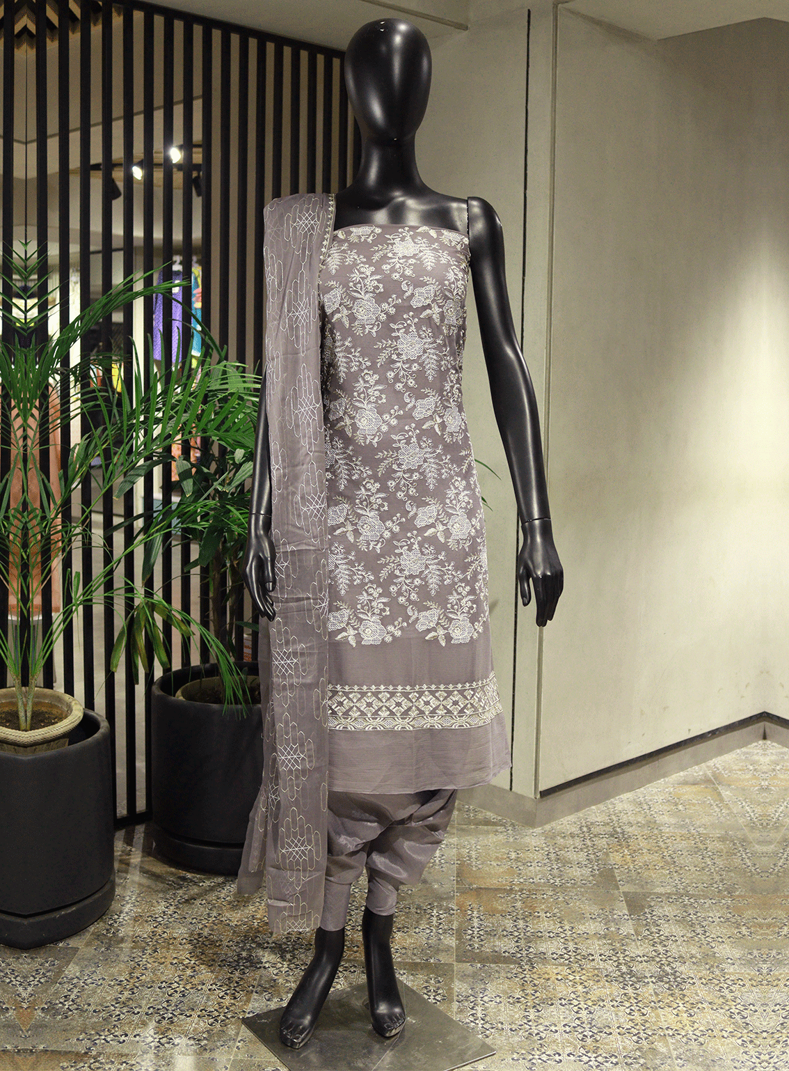 Royal Fashions Embroidered Chiffon Unstitched 2 Piece Suit - ET2514 Grey Royal Fashions Embroidered Chiffon Unstitched 2 Piece Suit - ET2514 Grey