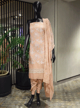 Royal Fashions Embroidered Chiffon Unstitched 2 Piece Suit - ET2514 Pink